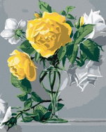 Zuty - Painting by Numbers - Still Life of White and Yellow Roses in Glass Vase (Pieter Wagemans), 4 - Painting by Numbers