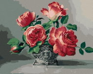 Zuty - Painting by Numbers - Still Life of Pink Roses in Decorated Vase (Pieter Wagemans), 40X50 Cm, - Painting by Numbers
