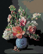 Zuty - Painting by Numbers - Still Life Flowers In Porcelain Vase (Pieter Wagemans), 80X100 Cm, Canv - Painting by Numbers
