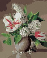Zuty - Painting By Numbers - Still Life Tulip And Lilac In Ceramic Pot (Pieter Wagemans), 40X50 - Painting by Numbers