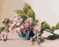 Zuty - Painting by Numbers - Still Life Branch of Flowering Sakura in Porcelain Bowl (Pieter Wageman - Painting by Numbers