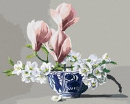 Zuty - Painting by Numbers - Still Life Flowers Apple Trees And Magnolias In Porcelain Bowl (Pieter  - Painting by Numbers