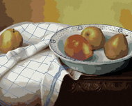 Zuty - Painting by Numbers - Still Life of Pears in a Bowl and White Cloth (Pieter Wagemans), 80X100 - Painting by Numbers