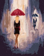 Zuty - Painting by Numbers - Woman and Man with Umbrellas, 80X100 Cm, Canvas+Frame - Painting by Numbers
