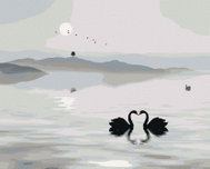 Zuty - Painting by Numbers - Swan Lake, 40X50 Cm, Canvas - Painting by Numbers