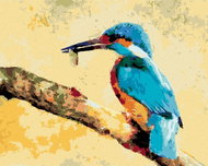 Zuty - Painting by Numbers - The Little Kingfisher With His Food, 40X50 Cm, Canvas - Painting by Numbers