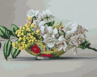 Zuty - Painting by Numbers - Still Life Blooming Apple Tree and Humboldt's Smile in Painted Vase (Pi - Painting by Numbers