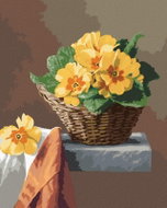 Zuty - Painting by Numbers - Still Life Prvosenka In Wicker Basket (Pieter Wagemans), 40X50 Cm, Canv - Painting by Numbers