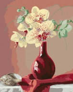 Zuty - Painting by Numbers - Still Life Orchid In Red Vase And Shells (Pieter Wagemans), 40X50 Cm, P - Painting by Numbers