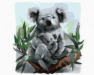 Zuty - Painting by Numbers - Koala and Her Baby, 80X100 Cm, Canvas+Frame - Painting by Numbers