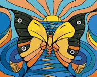 Zuty - Painting by Numbers - Butterfly Illusion with Fish and Toucan, 80X100 Cm, Canvas+Frame - Painting by Numbers