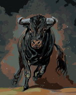 Zuty - Painting by Numbers - Black Bull, 40X50 Cm, Canvas+Frame - Painting by Numbers