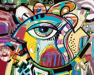 Zuty - Painting by Numbers - Abstract Composition of Doodle Bird, 40X50 Cm, Canvas - Painting by Numbers