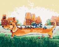 Zuty - Painting by Numbers - Dog on a Bus, 40X50 Cm, Canvas+Frame - Painting by Numbers