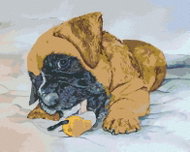 Zuty - Painting by Numbers - German Boxer Puppy, 40X50 Cm, Canvas+Frame - Painting by Numbers