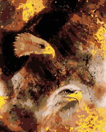 Zuty - Painting by Numbers - Two Eagles in Space, 40X50 Cm, Canvas+Frame - Painting by Numbers