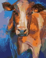 Zuty - Painting by Numbers - Colored Cow Head, 80X100 Cm, Canvas+Frame - Painting by Numbers