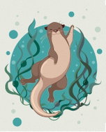 Zuty - Painting by Numbers - Merry Otter Iii, 80X100 Cm, Canvas+Frame - Painting by Numbers