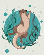 Zuty - Painting by Numbers - Merry Otter Iii, 40X50 Cm, Canvas+Frame - Painting by Numbers