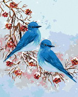 Zuty - Painting by Numbers - Two Blue Birds, 80X100 Cm, Canvas+Frame - Painting by Numbers