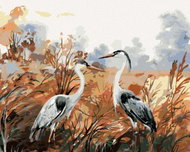 Zuty - Painting by Numbers - Autumn Landscape with Cranes, 40X50 Cm, Canvas - Painting by Numbers