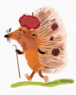 Zuty - Painting by Numbers - Hedgehog on a Walk, 40X50 Cm, Canvas+Frame - Painting by Numbers