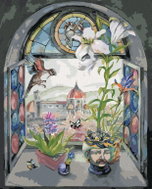 Zuty - Painting by Numbers - Window Overlooking Santa Maria Cathedral, 80X100 Cm, Canvas - Painting by Numbers