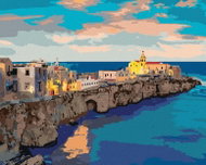 Zuty - Painting by Numbers - Evening Panorama of the City of Vieste, 80X100 Cm, Canvas - Painting by Numbers