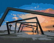 Zuty - Painting by Numbers - Sunrise in Saudi Arabia, 40X50 Cm, Canvas+Frame - Painting by Numbers