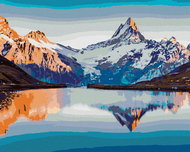 Zuty - Painting by Numbers - Fantastic Panorama of Lake Bachalpsee in Switzerland, 80X100 Cm, Canvas - Painting by Numbers