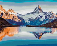 Zuty - Painting by Numbers - Fantastic Panorama of Lake Bachalpsee in Switzerland, 40X50 Cm, Canvas - Painting by Numbers