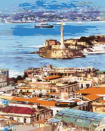 Zuty - Painting by Numbers - Panorama of the City of Messina, 80X100 Cm, Canvas - Painting by Numbers