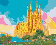 Zuty - Painting by Numbers - Rainbow Sagrada Familia, 80X100 Cm, Canvas+Frame - Painting by Numbers