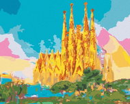 Zuty - Painting by Numbers - Rainbow Sagrada Familia, 80X100 Cm, Canvas - Painting by Numbers