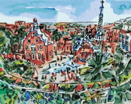 Zuty - Painting by Numbers - Colorful Barcelona, 40X50 Cm, Canvas+Frame - Painting by Numbers