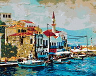 Zuty - Painting by Numbers - Beautiful Kastelorizo Bay In Greece, 40X50 Cm, Canvas+Frame - Painting by Numbers