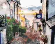 Zuty - Painting by Numbers - Alley on the Devon Coast, 40X50 Cm, Canvas+Frame - Painting by Numbers