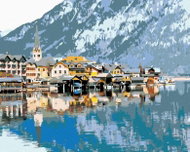 Zuty - Painting by Numbers - Hallstatt In The Alps, 40X50 Cm, Canvas+Frame - Painting by Numbers