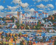 Zuty - Painting by Numbers - Sochi Train Station, 80X100 Cm, Canvas+Frame - Painting by Numbers