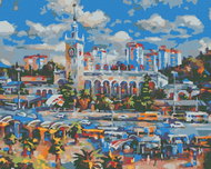 Zuty - Painting by Numbers - Sochi Train Station, 40X50 Cm, Canvas+Frame - Painting by Numbers