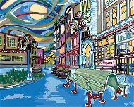 Zuty - Painting by Numbers - Colourful Seattle, 80X100 Cm, Canvas+Frame - Painting by Numbers