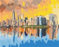 Zuty - Painting By Numbers - New York In Reflection Of Water, 80X100 Cm, Canvas+Frame - Painting by Numbers