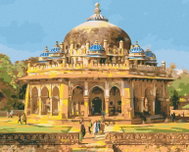 Zuty - Painting by Numbers - Tombs of Isa Khan Niazi In India, 80X100 Cm, Canvas - Painting by Numbers