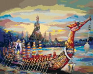 Zuty - Painting by Numbers - Royal Barge In Thailand, 80X100 Cm, Canvas - Painting by Numbers