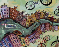 Zuty - Painting by Numbers - Endless Amsterdam, 40X50 Cm, Canvas+Frame - Painting by Numbers