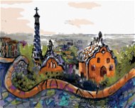 Zuty - Painting by Numbers - Park Güell In Barcelona, 80X100 Cm, Canvas+Frame - Painting by Numbers