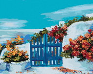 Zuty - Painting by Numbers - Garden on Santorini, 40X50 Cm, Canvas+Frame - Painting by Numbers