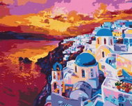 Zuty - Painting by Numbers - Sunset on Santorini, 40X50 Cm, Canvas+Frame - Painting by Numbers