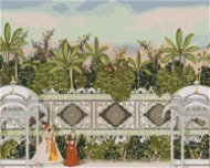 Zuty - Painting by Numbers - Decorative Wall In Mughal Garden, 80X100 Cm, Canvas+Frame - Painting by Numbers