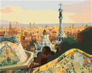 Zuty - Painting by Numbers - View of Barcelona From Park Güell, 80X100 Cm, Canvas+Frame - Painting by Numbers